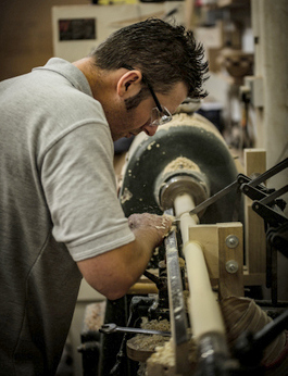 Richard Findley at work in his workshop